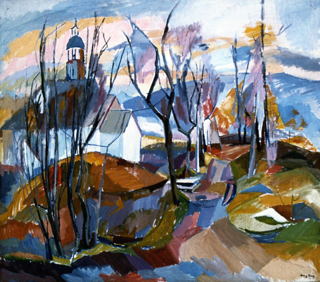 ©1978, Amy Berg, Borgund Church, Norway. Oil on canvas, 28 1/4 x 36 1/4 in. (72 x 92 cm).