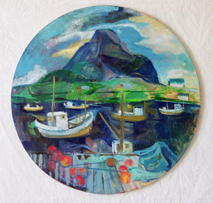 ©1990, Amy Berg, Inlet, Lofoten Islands, Norway. Oil on canvas, 24 x 28 3/8 in. (61 x 72 cm).