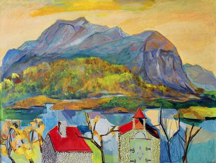 ©Circa 1994, Amy Berg, Abandonned Church, Vestlandet, Norway. Oil on canvas w/ Gesso, 32 1/4 x 41 1/2 in. (82 x 103 cm).
