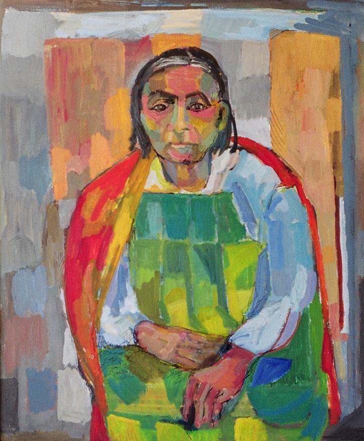 ©Circa 1976, Amy Berg, Mexican Indian Woman. Oil on canvas, 25 1/2 x 21 1/4 in. (65 x 54 cm).