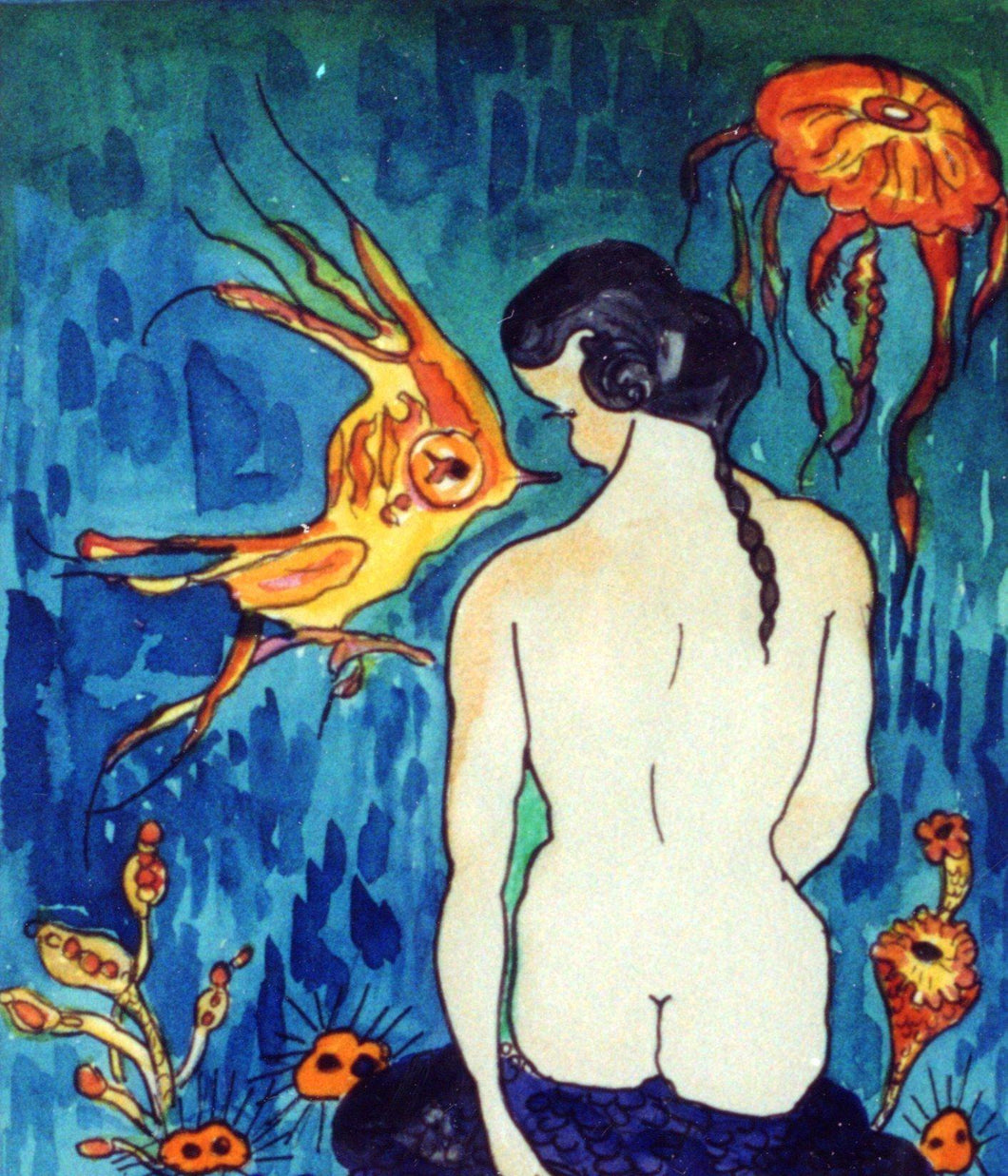 ©1980, Amy Berg, Mermaid. Watercolour, 19 3/8 x 15 3/4 in (51 x 40 cm).