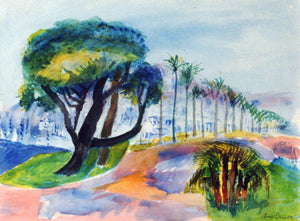©1989, Amy Berg, Promenade des Anglais, Nice, France. Watercolour, 10 5/8 x 14 1/8 in (27 x 36 cm).